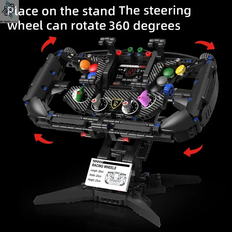 LBN Formula racing car Steering wheel Building blocks Technology Machinery MOC Sports car assembly model Phone holder Creative Ai-TechWorld 