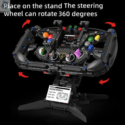 LBN Formula racing car Steering wheel Building blocks Technology Machinery MOC Sports car assembly model Phone holder Creative Ai-TechWorld 