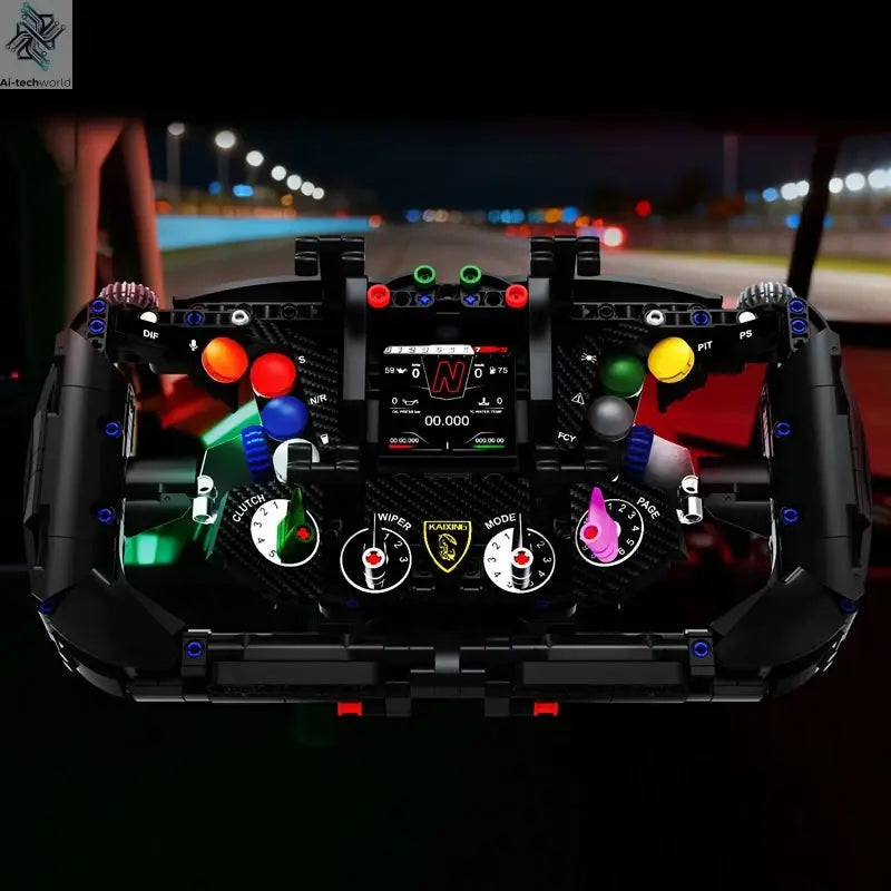LBN Formula racing car Steering wheel Building blocks Technology Machinery MOC Sports car assembly model Phone holder Creative Ai-TechWorld 