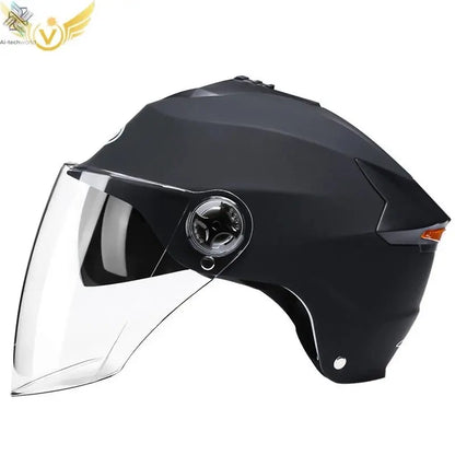 LED Motorcycle Helmet with Double Visor - Rechargeable Moped & Electric Scooter Safety Light Ai-TechWorld