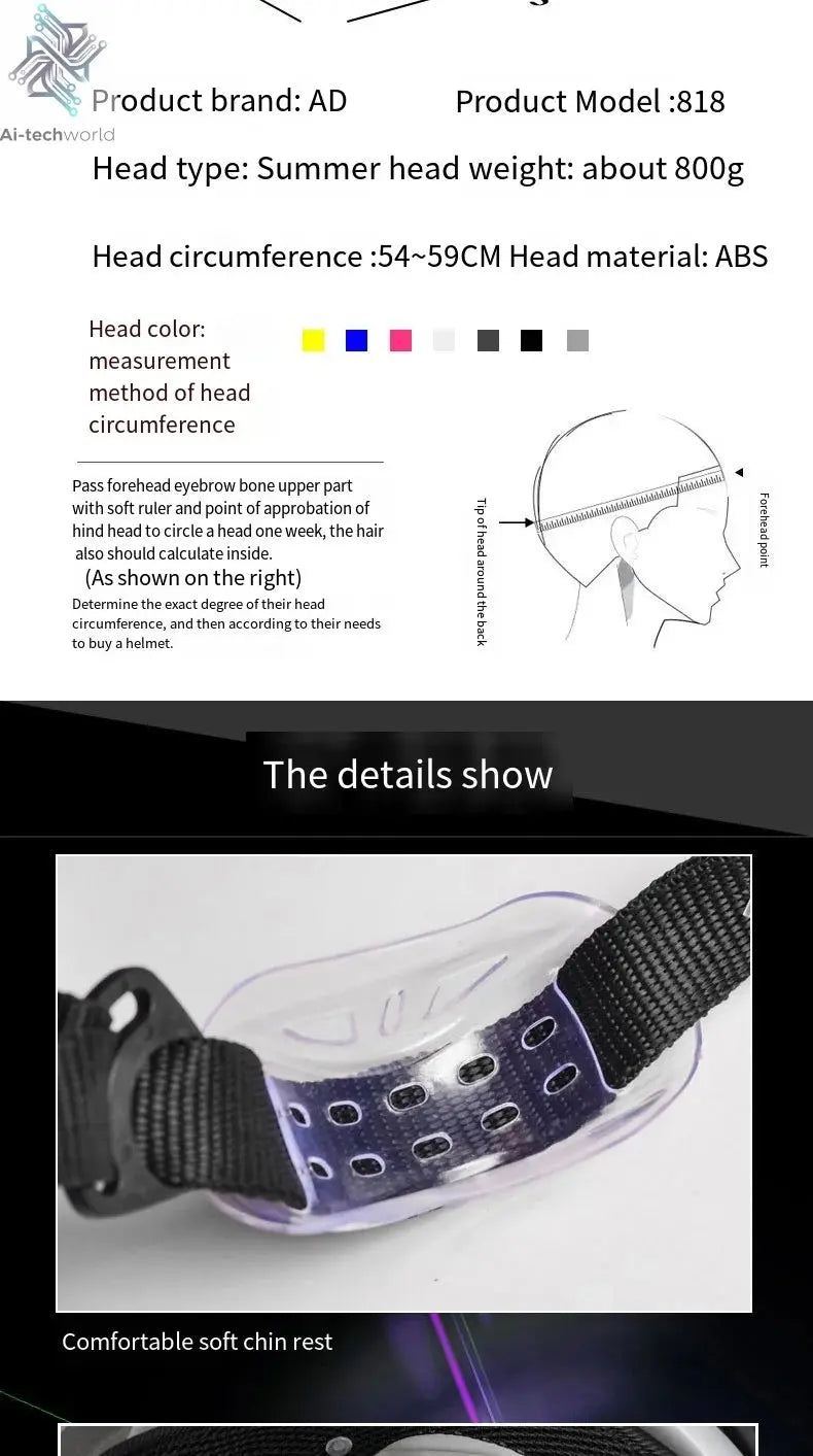 LED Motorcycle Helmet with Double Visor - Rechargeable Moped & Electric Scooter Safety Light Ai-TechWorld