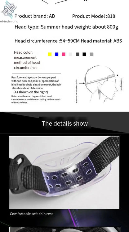 LED Motorcycle Helmet with Double Visor - Rechargeable Moped & Electric Scooter Safety Light Ai-TechWorld