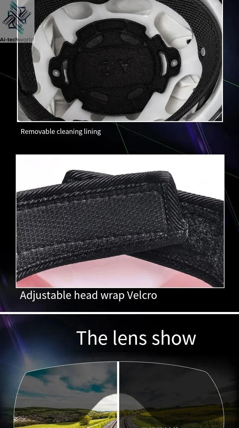 LED Motorcycle Helmet with Double Visor - Rechargeable Moped & Electric Scooter Safety Light Ai-TechWorld