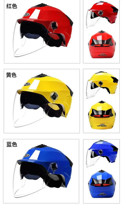 LED Motorcycle Helmet with Double Visor - Rechargeable Moped & Electric Scooter Safety Light Ai-TechWorld