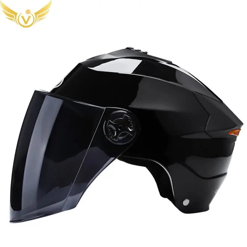 LED Motorcycle Helmet with Double Visor - Rechargeable Moped & Electric Scooter Safety Light Ai-TechWorld