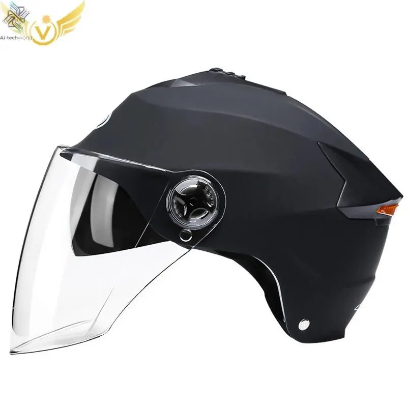 LED Motorcycle Helmet with Double Visor - Rechargeable Moped & Electric Scooter Safety Light Ai-TechWorld