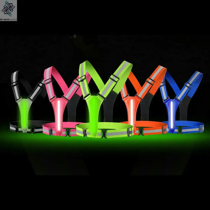 LED Reflective Running Vest LED Cycling Security Vest Adjustable Elastic Band Night Running Security Vest for Kids Adults Vest Ai-TechWorld 