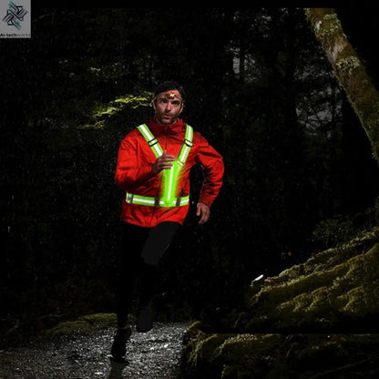 LED Reflective Running Vest LED Cycling Security Vest Adjustable Elastic Band Night Running Security Vest for Kids Adults Vest Ai-TechWorld 