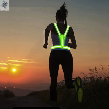 LED Reflective Running Vest LED Cycling Security Vest Adjustable Elastic Band Night Running Security Vest for Kids Adults Vest Ai-TechWorld 
