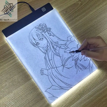 LED photocopying table drawing board children's light-transmitting copying table brightness adjustable night light notepad toy Ai-TechWorld 