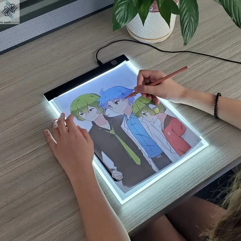 LED photocopying table drawing board children's light-transmitting copying table brightness adjustable night light notepad toy Ai-TechWorld 