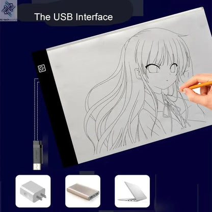 LED photocopying table drawing board children's light-transmitting copying table brightness adjustable night light notepad toy Ai-TechWorld 