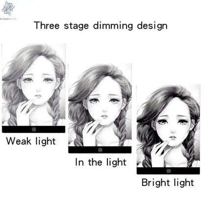 LED photocopying table drawing board children's light-transmitting copying table brightness adjustable night light notepad toy Ai-TechWorld 