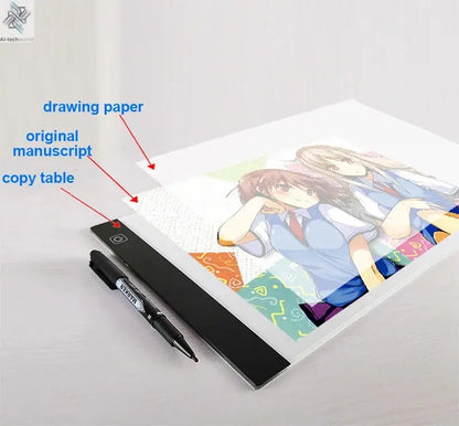 LED photocopying table drawing board children's light-transmitting copying table brightness adjustable night light notepad toy Ai-TechWorld 