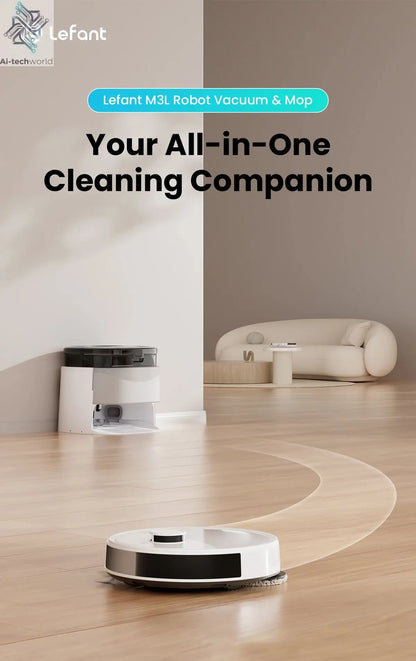 LEFANT M3 M3L Robot Vacuum Cleaner with Mapping, 12000Pa Suction Ai-TechWorld 