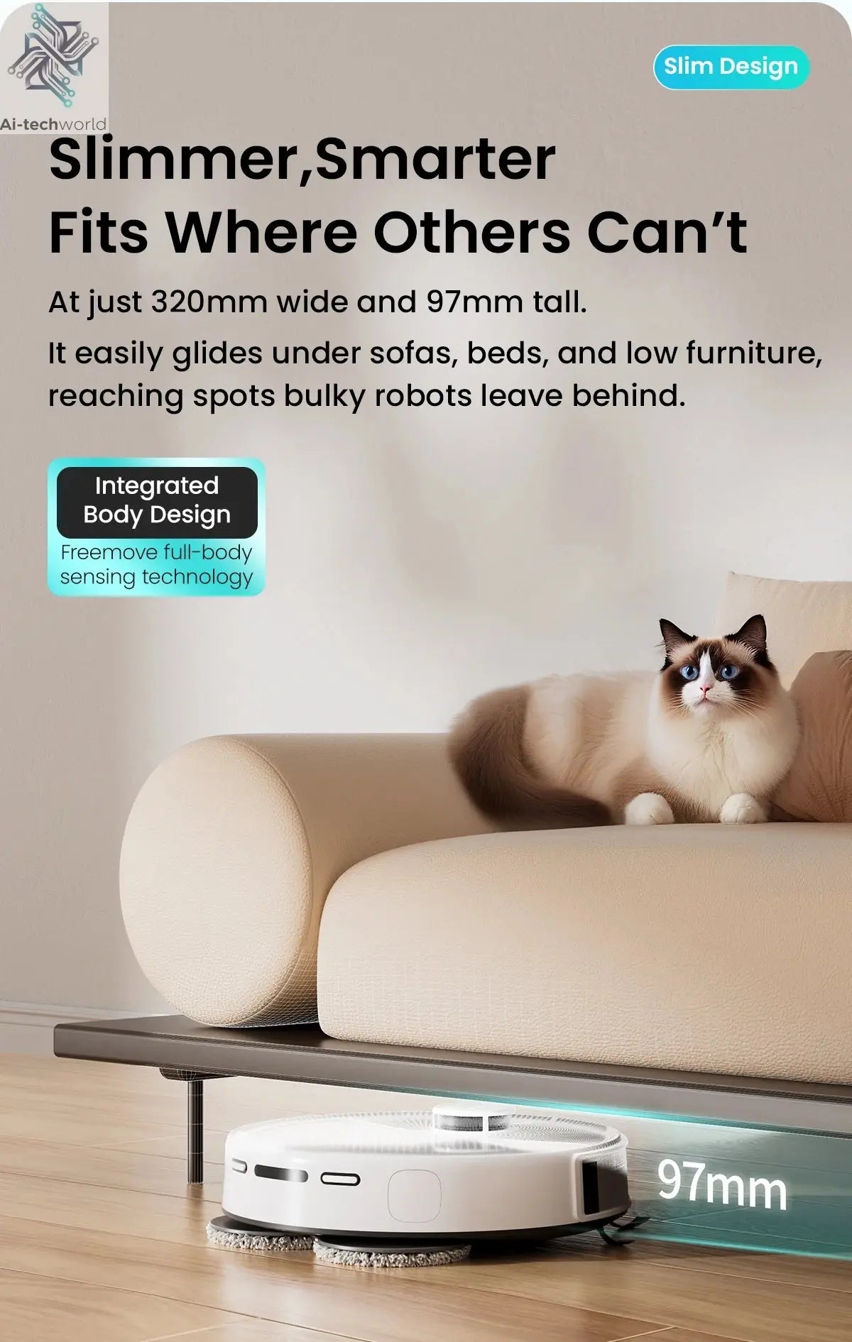 LEFANT M3 M3L Robot Vacuum Cleaner with Mapping, 12000Pa Suction Ai-TechWorld 