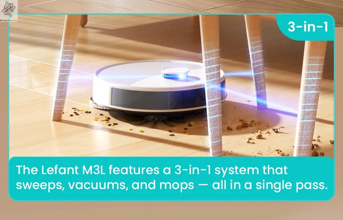LEFANT M3 M3L Robot Vacuum Cleaner with Mapping, 12000Pa Suction Ai-TechWorld 