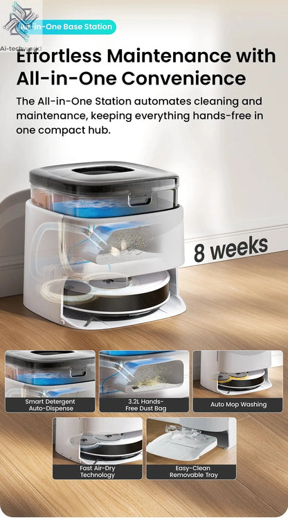 LEFANT M3 M3L Robot Vacuum Cleaner with Mapping, 12000Pa Suction Ai-TechWorld 