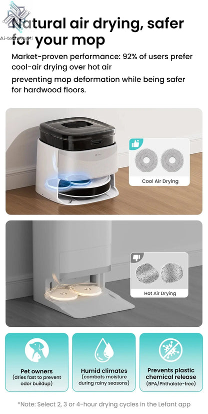 LEFANT M3 M3L Robot Vacuum Cleaner with Mapping, 12000Pa Suction Ai-TechWorld 