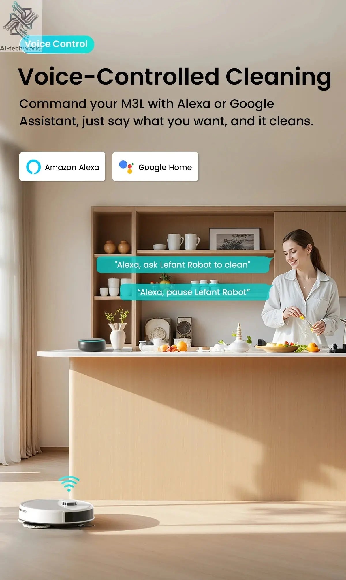 LEFANT M3 M3L Robot Vacuum Cleaner with Mapping, 12000Pa Suction Ai-TechWorld 