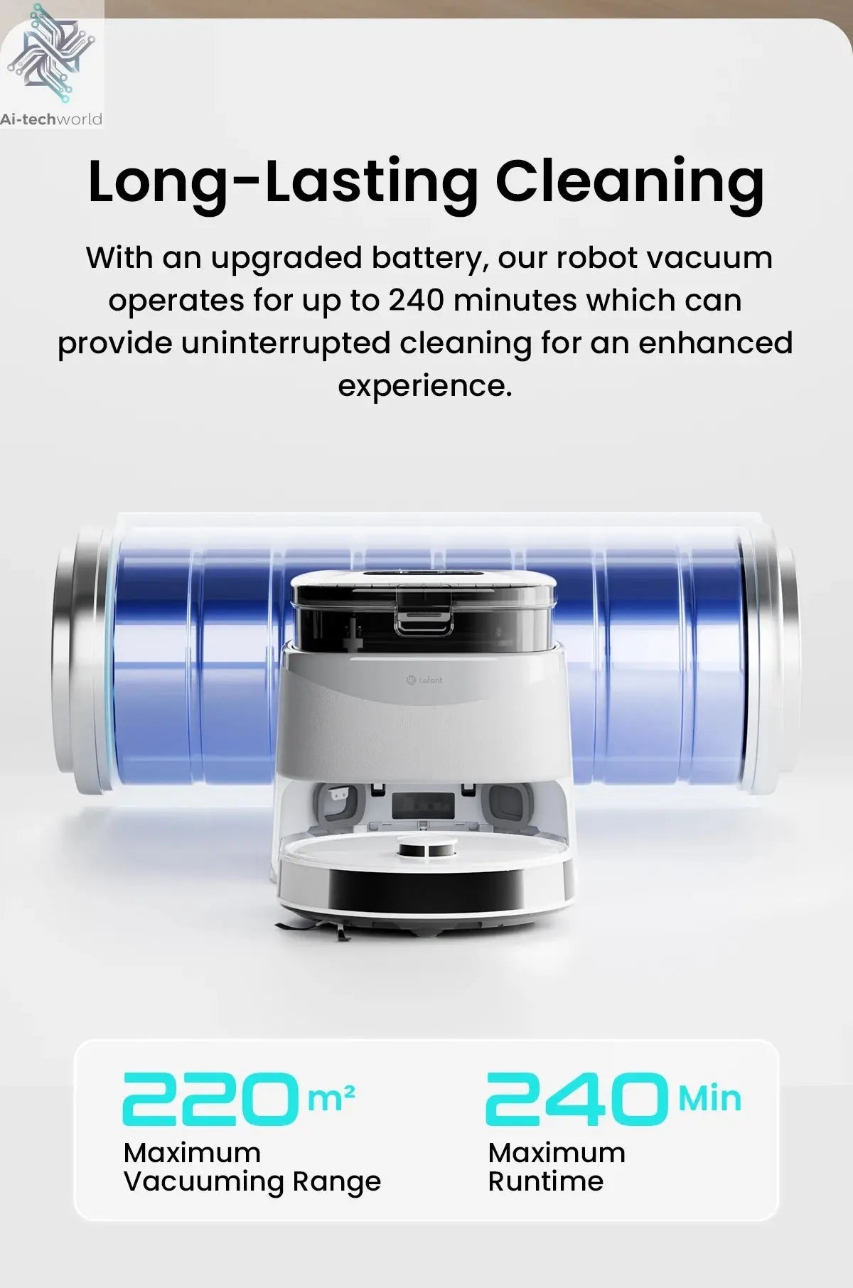 LEFANT M3 M3L Robot Vacuum Cleaner with Mapping, 12000Pa Suction Ai-TechWorld 