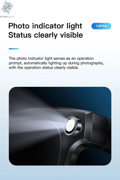 LIGE 4K 800W HD Camera Smart Glasses Recording Videos 290mAh AI Photo Recognition Chat Translation Bluetooth Photochromic Lenses Ai-TechWorld 