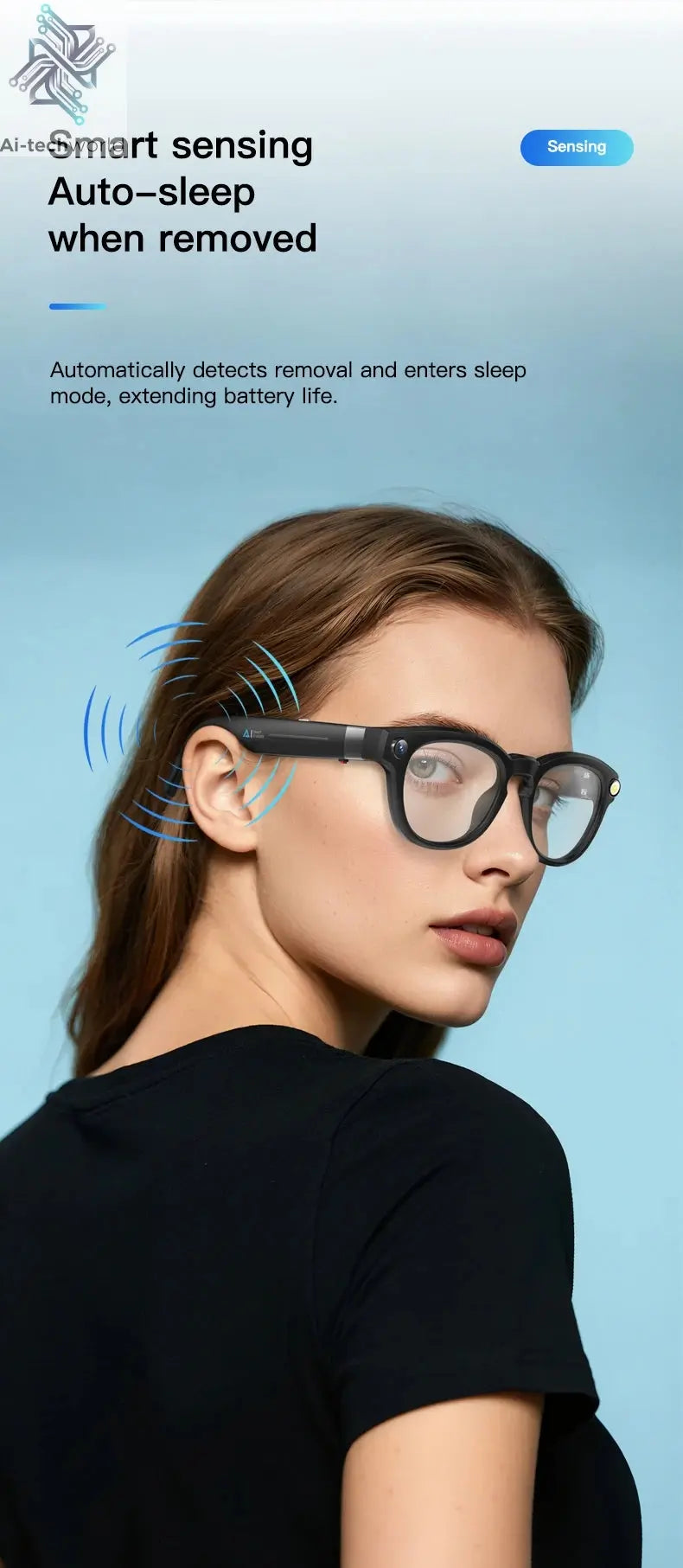 LIGE 4K 800W HD Camera Smart Glasses Recording Videos 290mAh AI Photo Recognition Chat Translation Bluetooth Photochromic Lenses Ai-TechWorld 