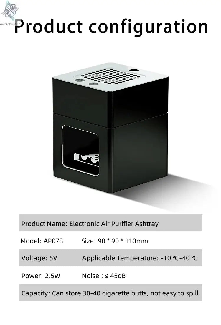 LONHOMON AP078 Ashtray Air Purifier USB Charging Anti Second-hand Smoke Desktop Ashtray Remove Odor Home Air Purifiers - Ai-TechWorld