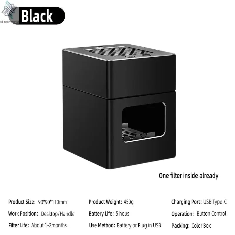 LONHOMON AP078 Ashtray Air Purifier USB Charging Anti Second-hand Smoke Desktop Ashtray Remove Odor Home Air Purifiers - Ai-TechWorld