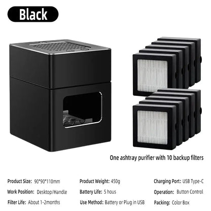 LONHOMON AP078 Ashtray Air Purifier USB Charging Anti Second-hand Smoke Desktop Ashtray Remove Odor Home Air Purifiers - Ai-TechWorld