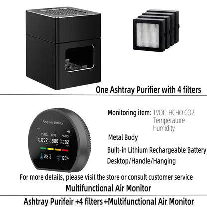LONHOMON AP078 Ashtray Air Purifier USB Charging Anti Second-hand Smoke Desktop Ashtray Remove Odor Home Air Purifiers - Ai-TechWorld