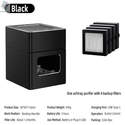 LONHOMON AP078 Ashtray Air Purifier USB Charging Anti Second-hand Smoke Desktop Ashtray Remove Odor Home Air Purifiers - Ai-TechWorld