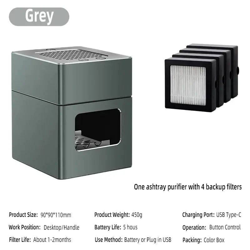 LONHOMON AP078 Ashtray Air Purifier USB Charging Anti Second-hand Smoke Desktop Ashtray Remove Odor Home Air Purifiers - Ai-TechWorld
