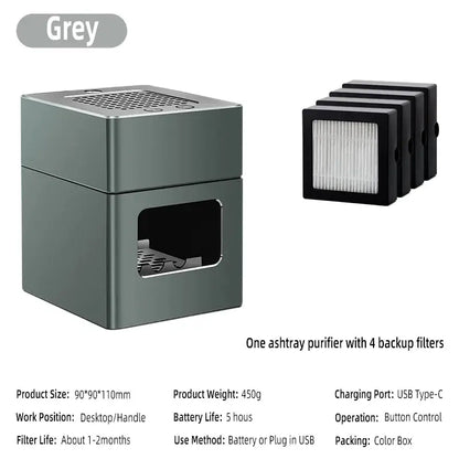 LONHOMON AP078 Ashtray Air Purifier USB Charging Anti Second-hand Smoke Desktop Ashtray Remove Odor Home Air Purifiers - Ai-TechWorld