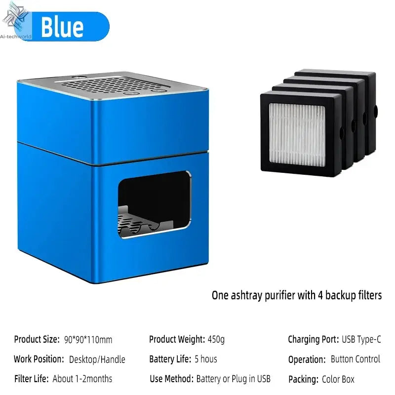 LONHOMON AP078 Ashtray Air Purifier USB Charging Anti Second-hand Smoke Desktop Ashtray Remove Odor Home Air Purifiers - Ai-TechWorld