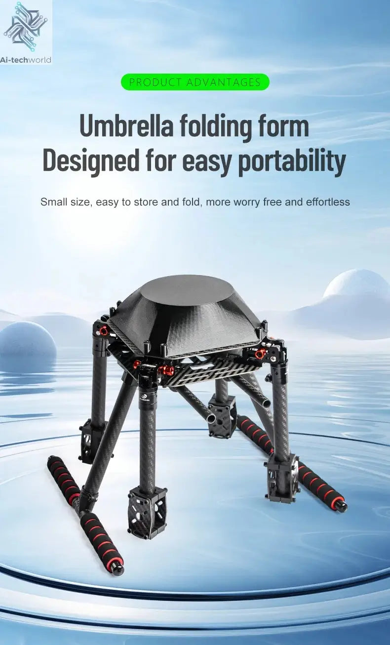 LX450 450mm full Carbon fiber Quadcopter Frame Umbrella shaped folding FPV Quad with Carbon Fiber Landing Skid F450 drone frame Ai-TechWorld 