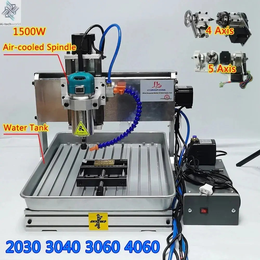 LYF 2030 3040 3060 4060 CNC Engraving Machine 1500W 3 Axis 4 Axis 5 Axis CNC Wood Router Engraving Drilling and Milling Machine Ai-TechWorld