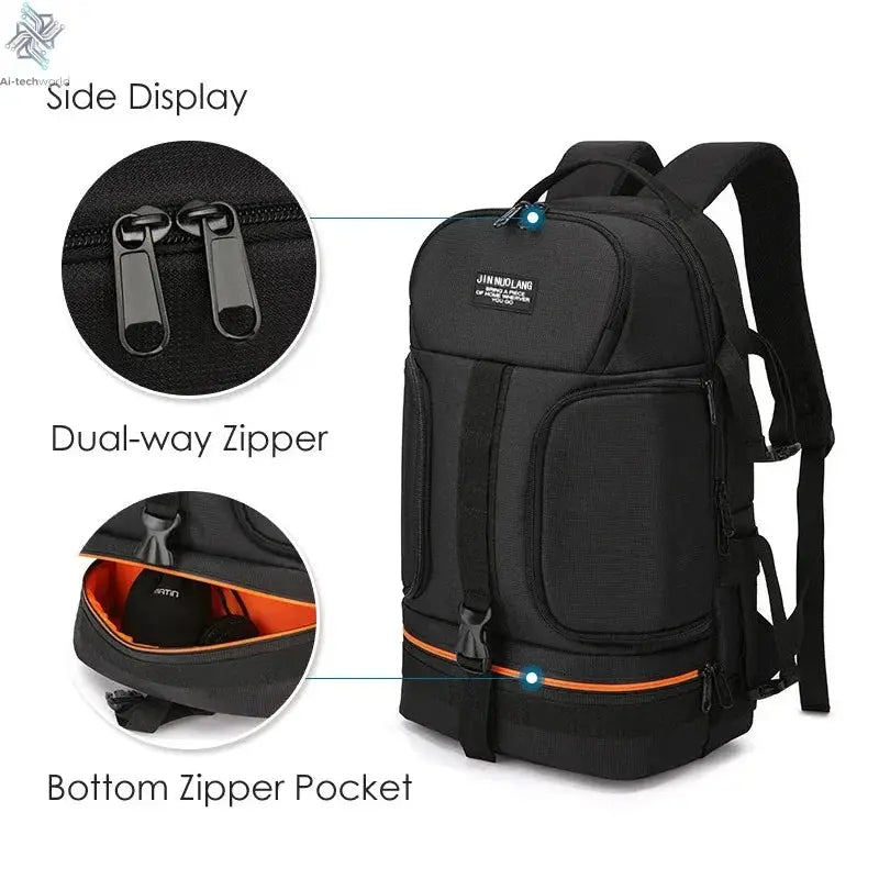 Large Capacity Outdoor DSLR Camera Backpack Waterproof Oxford Cloth 15.6 Inch Laptop Compatible with Canon Nikon Ai-TechWorld 