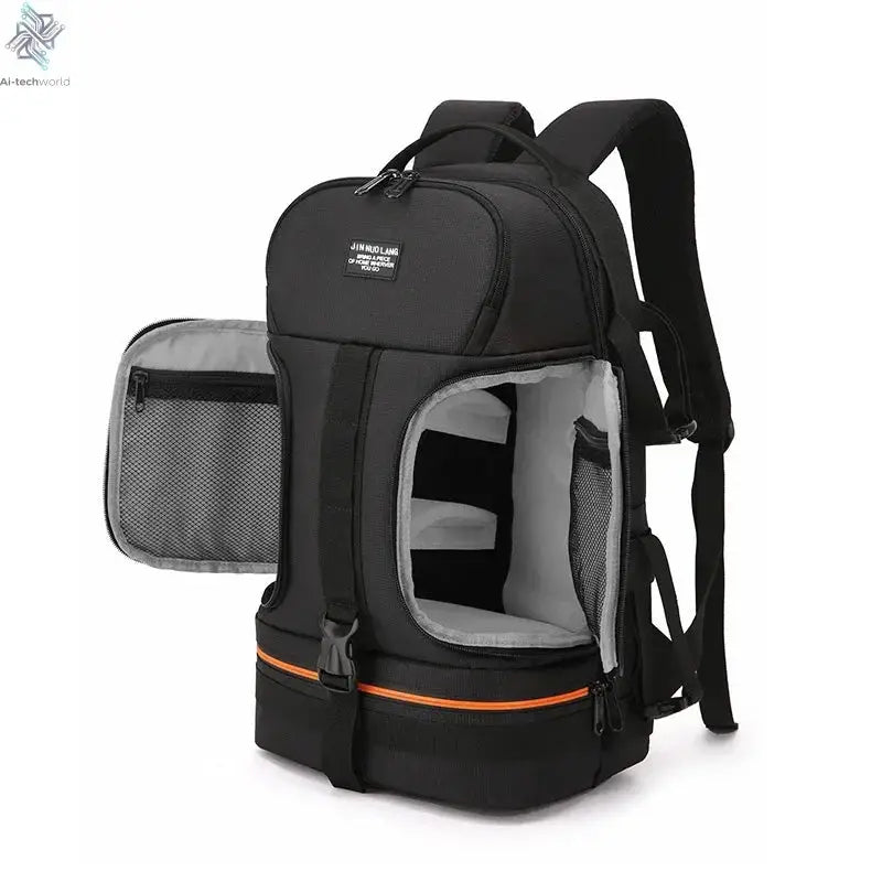 Large Capacity Outdoor DSLR Camera Backpack Waterproof Oxford Cloth 15.6 Inch Laptop Compatible with Canon Nikon Ai-TechWorld 