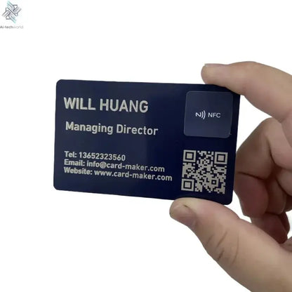 Laser Engraving Tap to Go Metal Card Custom Metal NFC Business Card With Any Color / Size / Logo Ai-TechWorld 