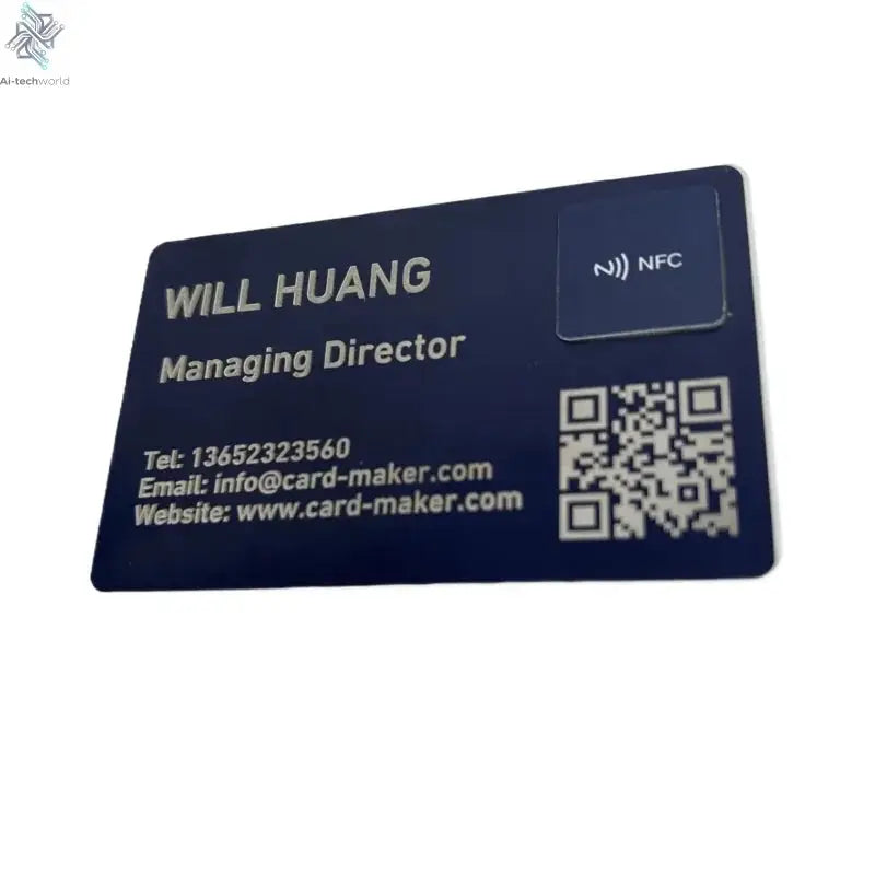 Laser Engraving Tap to Go Metal Card Custom Metal NFC Business Card With Any Color / Size / Logo Ai-TechWorld 