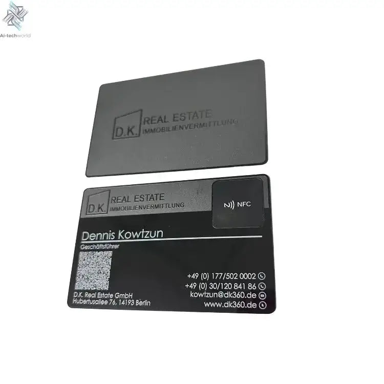Laser Engraving Tap to Go Metal Card Custom Metal NFC Business Card With Any Color / Size / Logo Ai-TechWorld 