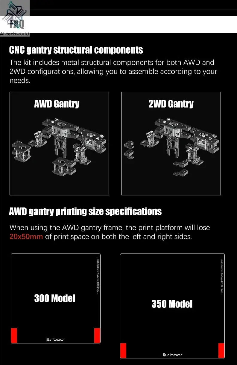 Latest SIBOOR Voron Trident [June,2024] 3D Printer with CNC Metal Structure 4AWD CoreXY DIY 3D Printer Kit AWD Components Ai-TechWorld