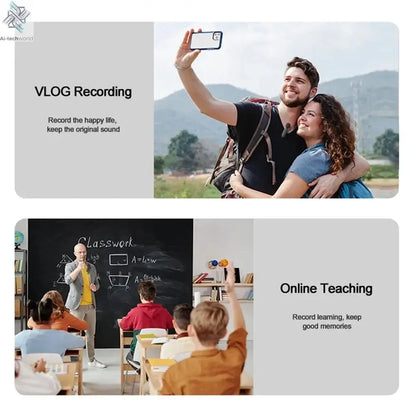 Wireless Mic Lavalier live Streaming/YouTube/TikTok/Facebook/Podcast  Noise Reduction Mic For iPhone/Android Ai-TechWorld