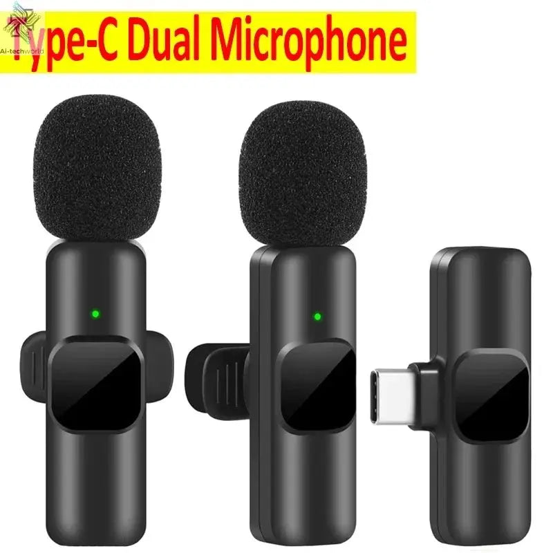 Microphone Wireless Lavalier a podcaster recording an episode using the clip-on wireless lavalier microphone. Ai-TechWorld