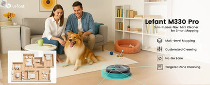 Lefant M330 Pro Robot Vacuum and Mop combo, 5000Pa,dTOF LiDAR Navigation, Alexa/Google/WiFi,Ideal for Pet Hair Ai-TechWorld 