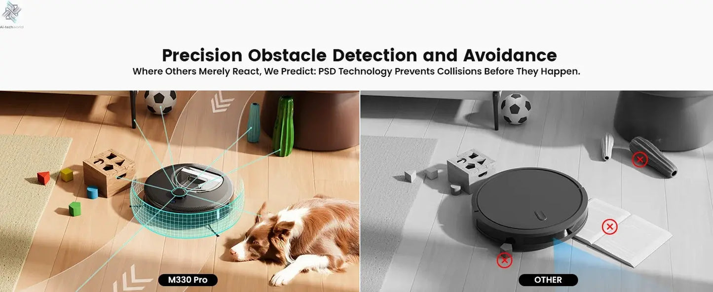 Lefant M330 Pro Robot Vacuum and Mop combo, 5000Pa,dTOF LiDAR Navigation, Alexa/Google/WiFi,Ideal for Pet Hair Ai-TechWorld 