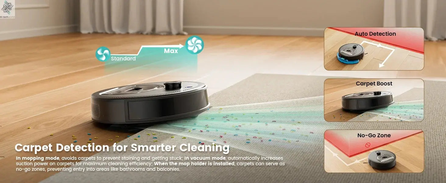 Lefant M330 Pro Robot Vacuum and Mop combo, 5000Pa,dTOF LiDAR Navigation, Alexa/Google/WiFi,Ideal for Pet Hair Ai-TechWorld 