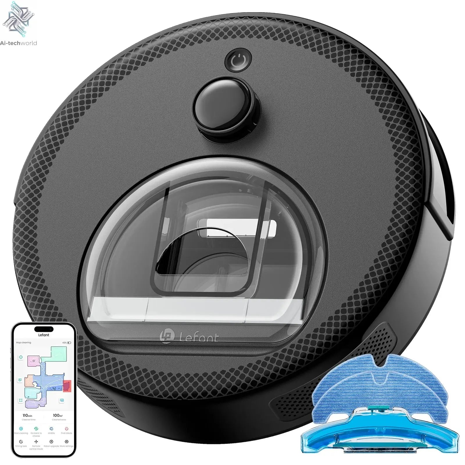Lefant M330 Pro Robot Vacuum and Mop combo, 5000Pa,dTOF LiDAR Navigation, Alexa/Google/WiFi,Ideal for Pet Hair Ai-TechWorld 