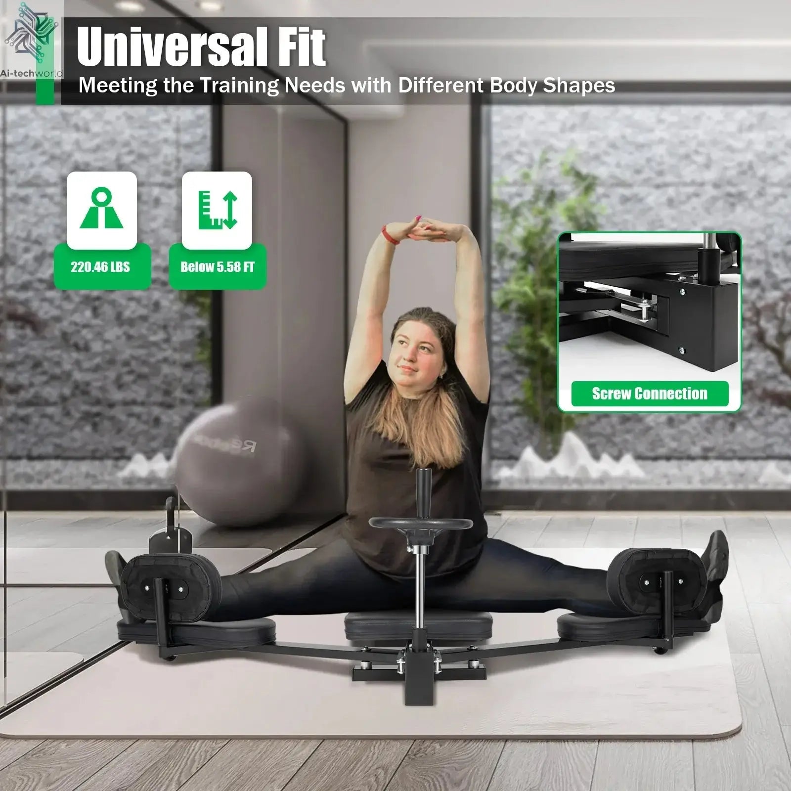 Leg Stretcher, 3 Bar Leg Spreader, Heavy Duty Leg Split Machine for Leg Stretching, Leg Press Machine Flexibility - Ai-TechWorld